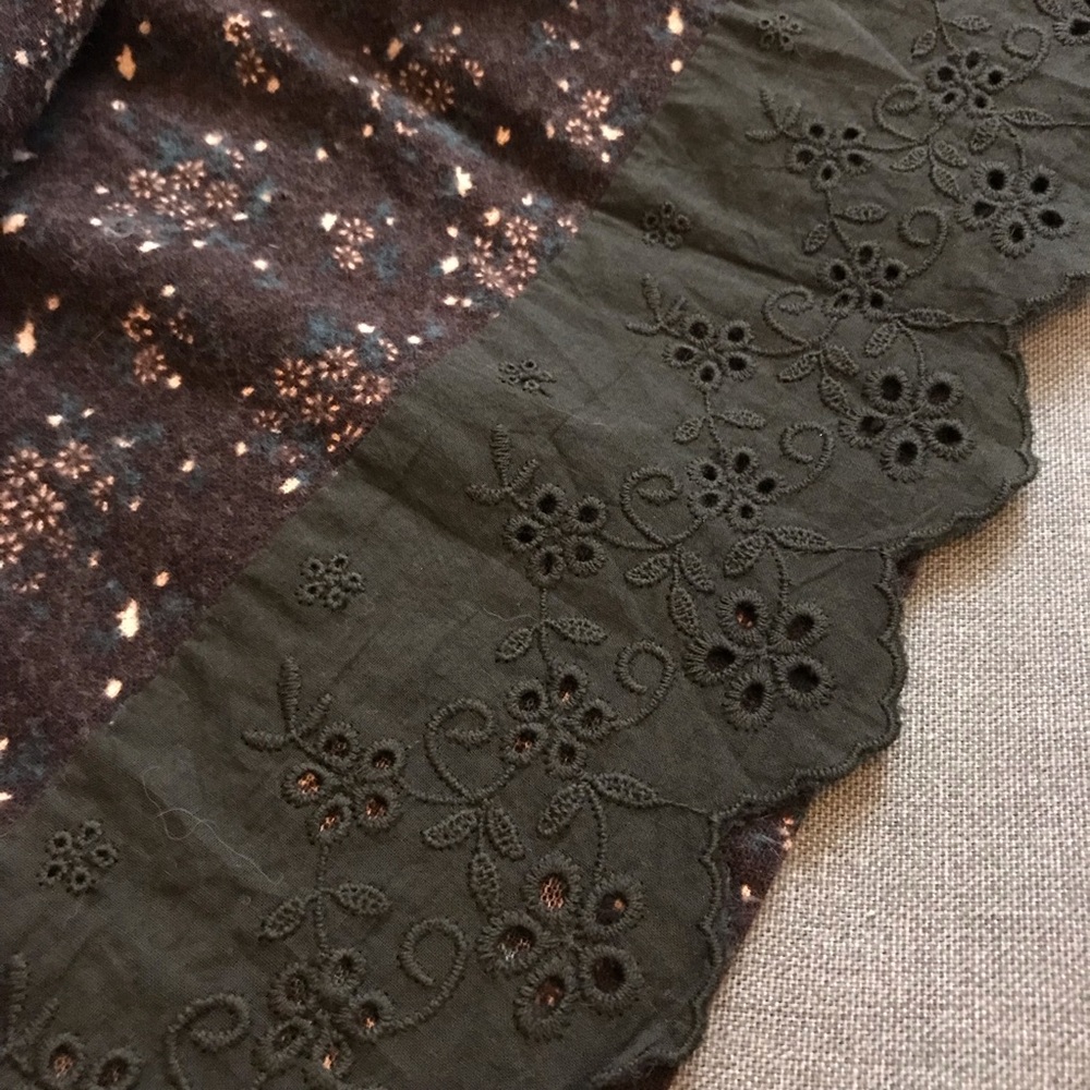 Floral Brown Long Sleeve Flannel Dress - Picture 9 of 11
